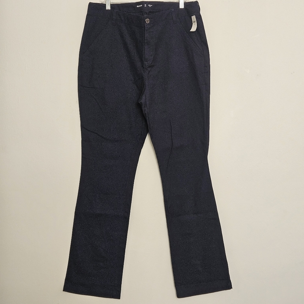OLD NAVY UNIFORM BOOT CUT STRETCH NAVY PANTS WOMEN'S SIZE 16 TALL